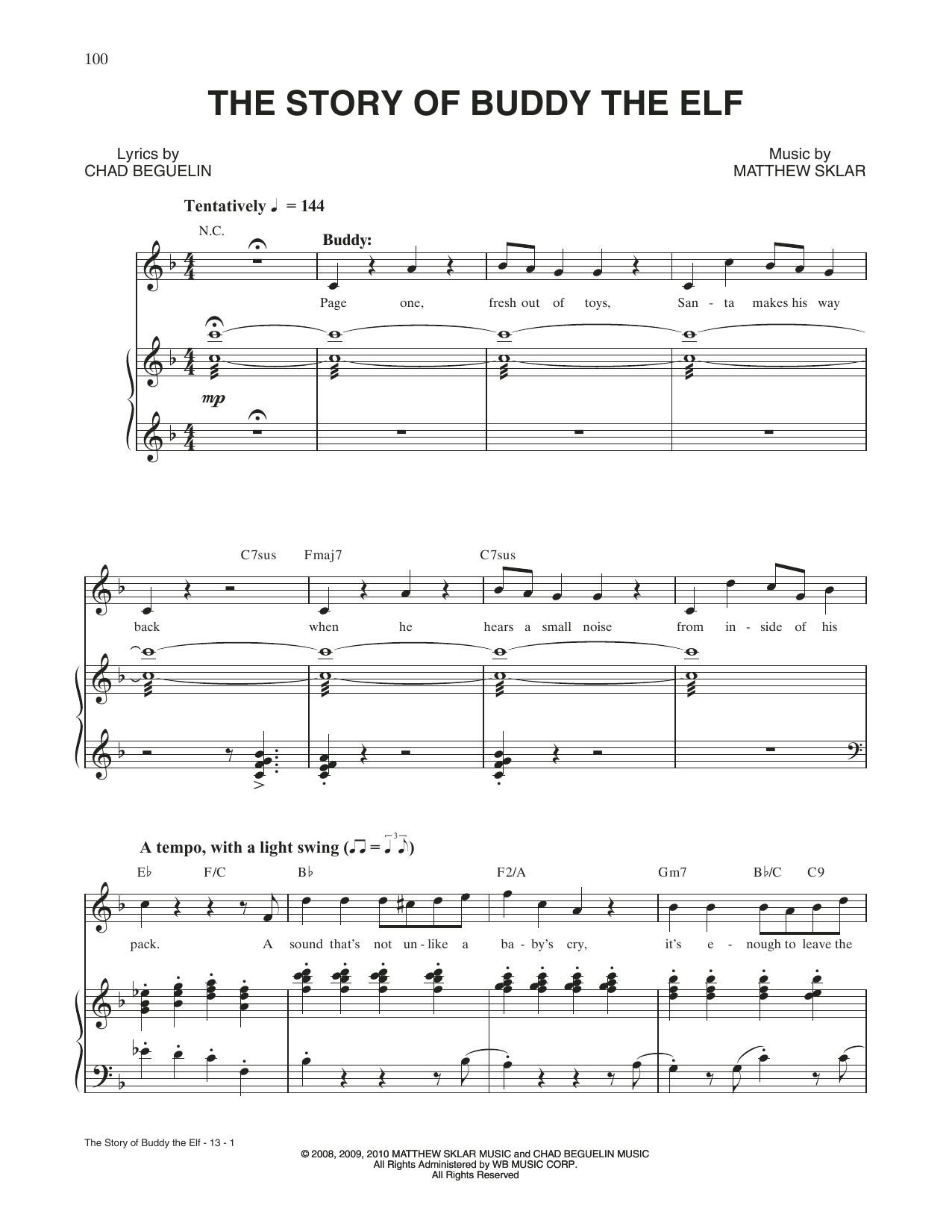 Download Matthew Sklar & Chad Beguelin The Story Of Buddy The Elf (from Elf: The Musical) Sheet Music and learn how to play Piano & Vocal PDF digital score in minutes