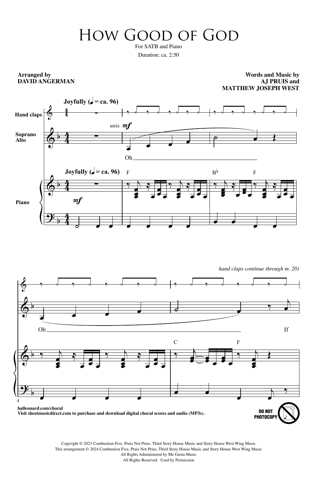 Download Matthew West How Good Of God (arr. David Angerman) Sheet Music and learn how to play SATB Choir PDF digital score in minutes