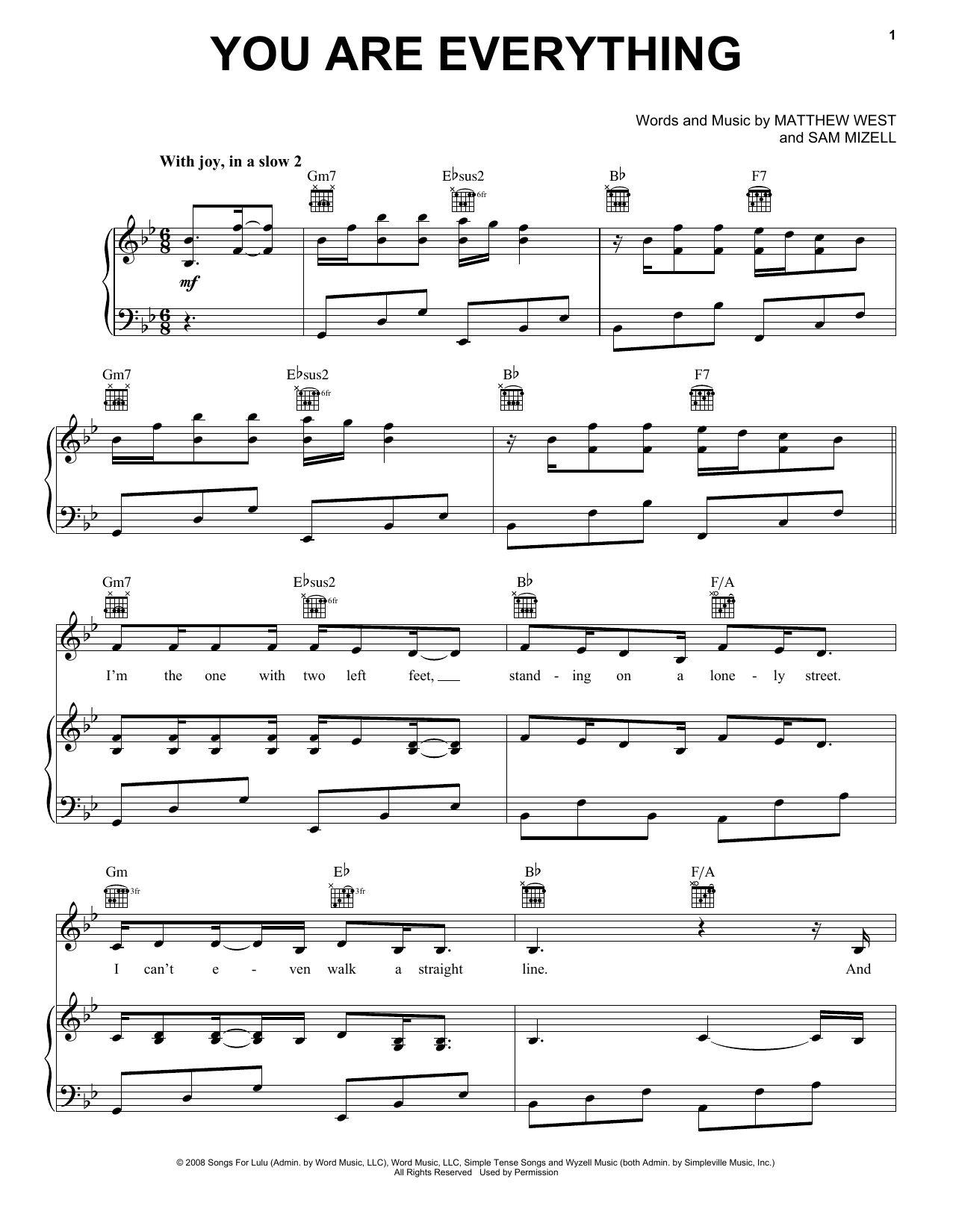 Download Matthew West You Are Everything Sheet Music and learn how to play Piano, Vocal & Guitar (Right-Hand Melody) PDF digital score in minutes