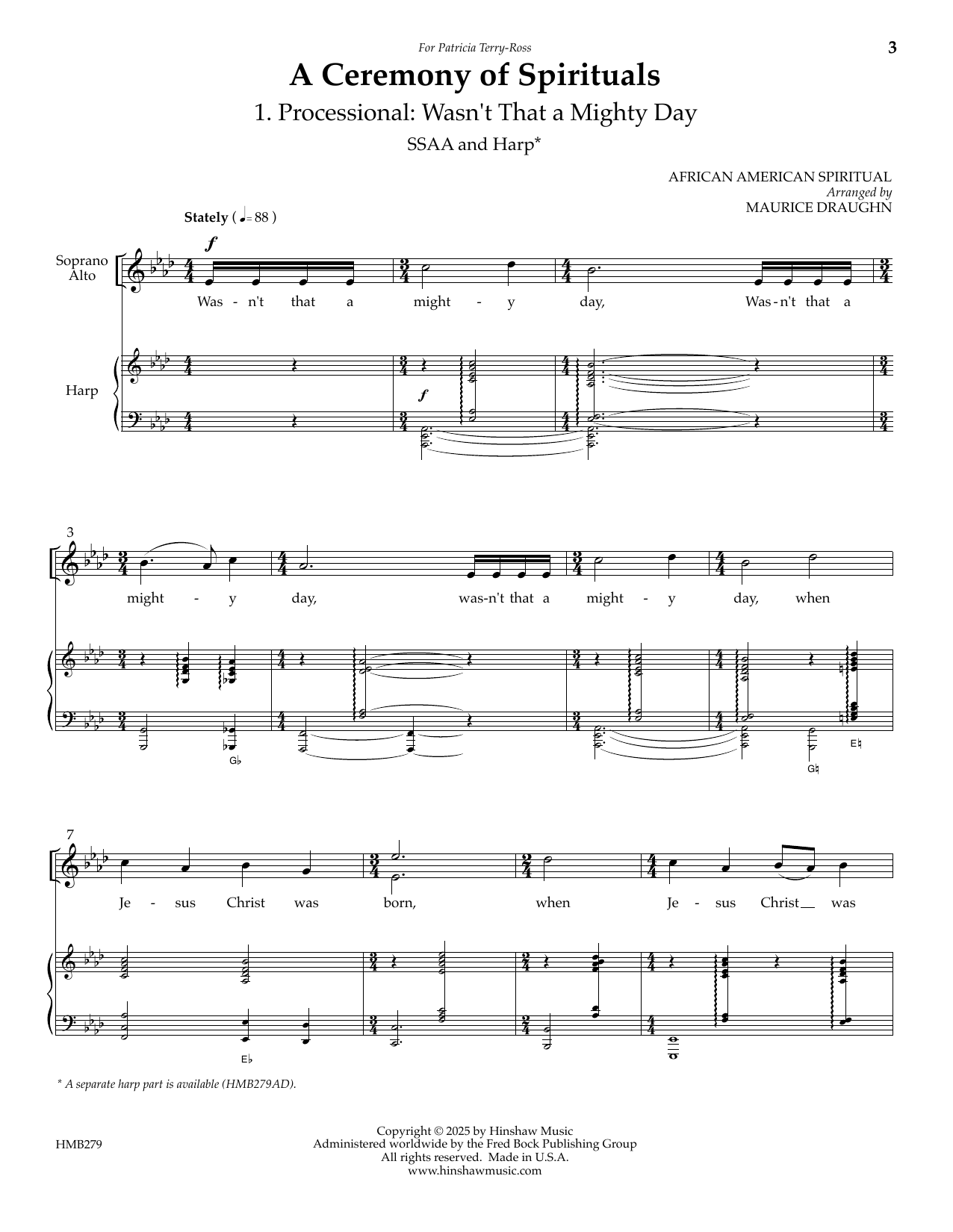 Download Maurice Draughn A Ceremony Of Spirituals Sheet Music and learn how to play SATB Choir PDF digital score in minutes