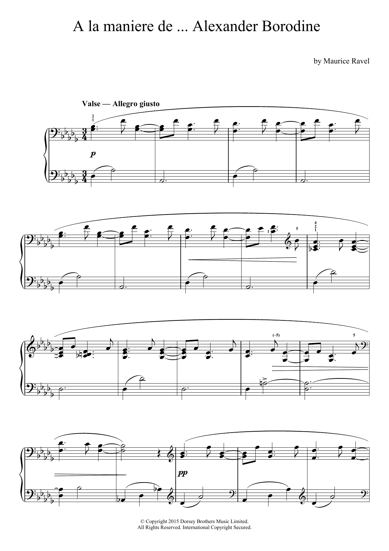 Download Maurice Ravel À La Manière De Borodine Sheet Music and learn how to play Piano PDF digital score in minutes