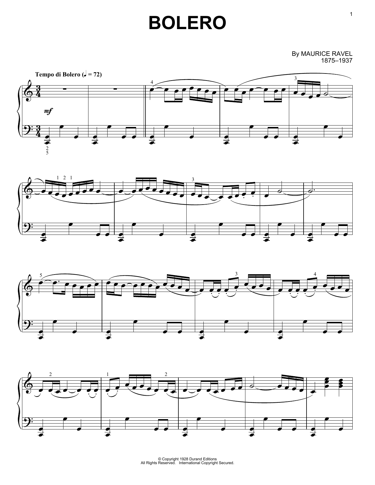 Download Maurice Ravel Bolero Sheet Music and learn how to play Snare Drum Solo PDF digital score in minutes
