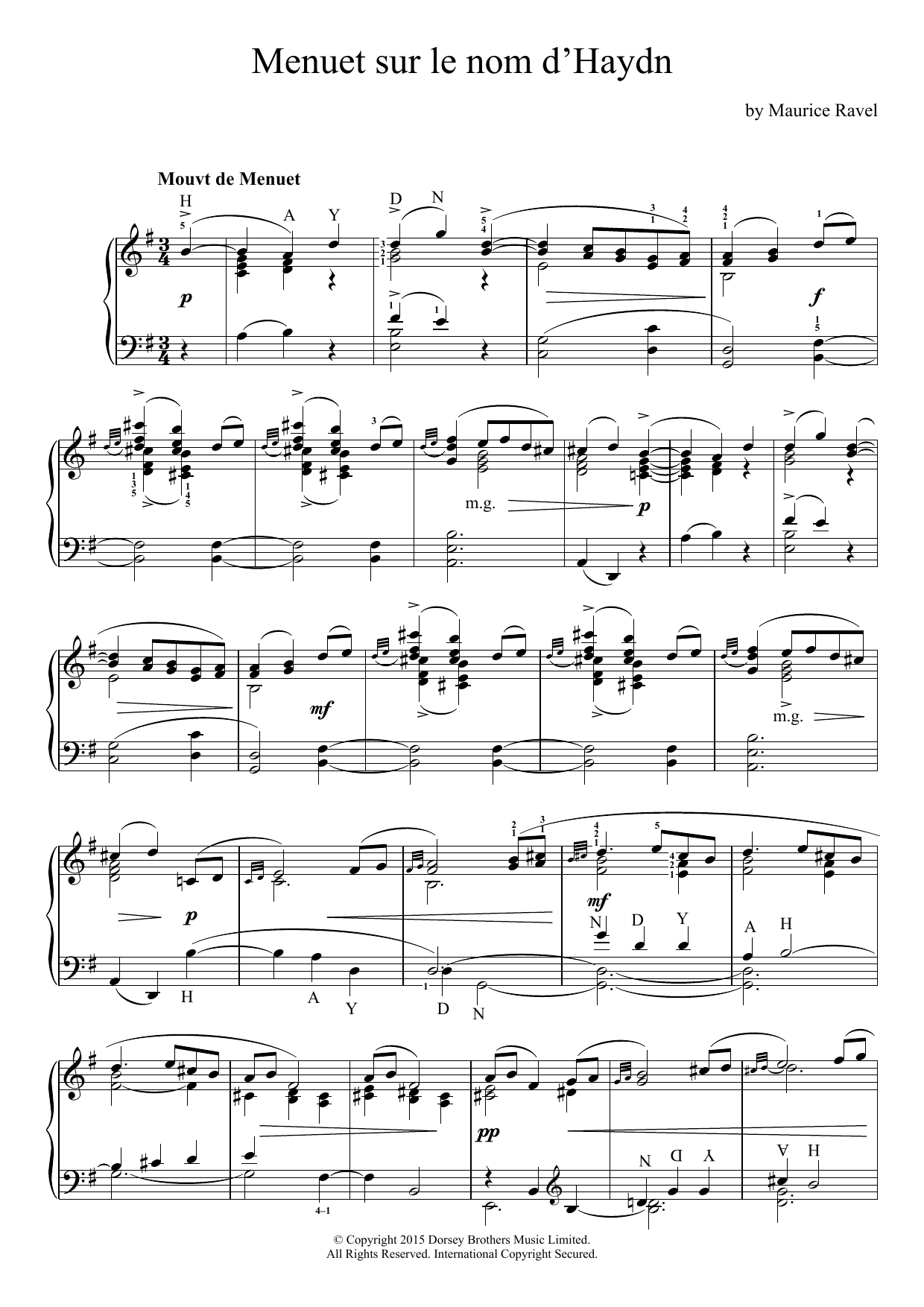 Download Maurice Ravel Menuet Sur Le Nom D'Haydn Sheet Music and learn how to play Piano PDF digital score in minutes