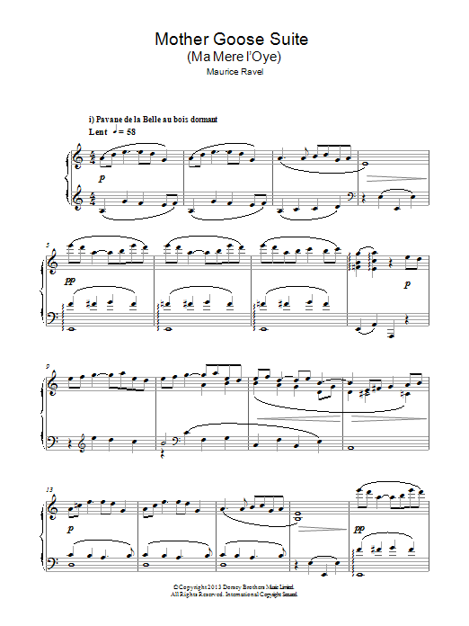 Download Maurice Ravel Mother Goose Suite Sheet Music and learn how to play Piano PDF digital score in minutes