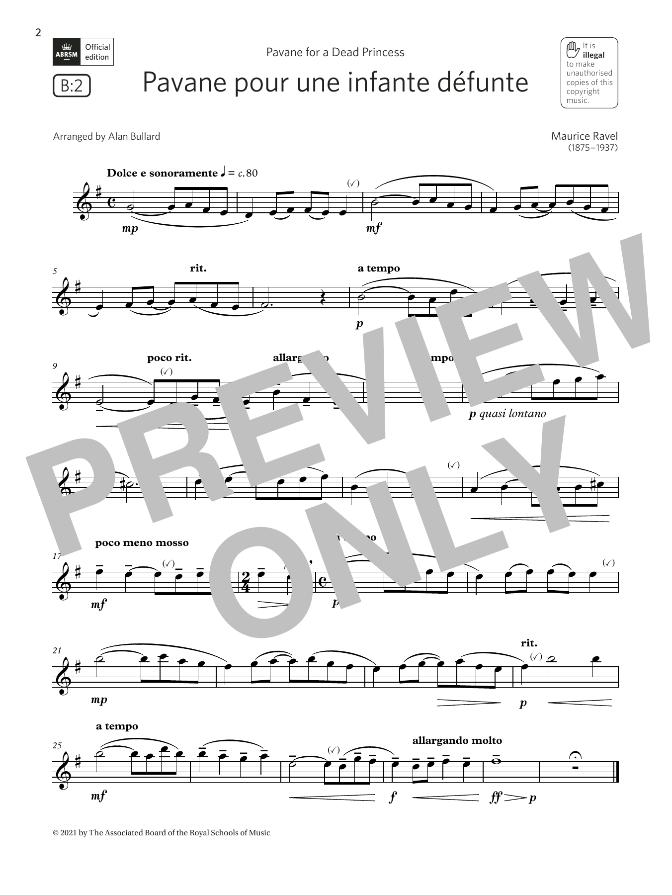 Download Maurice Ravel Pavane pour une infante défunte (Grade 3 List B2 from the ABRSM Saxophone syll Sheet Music and learn how to play Alto Sax Solo PDF digital score in minutes