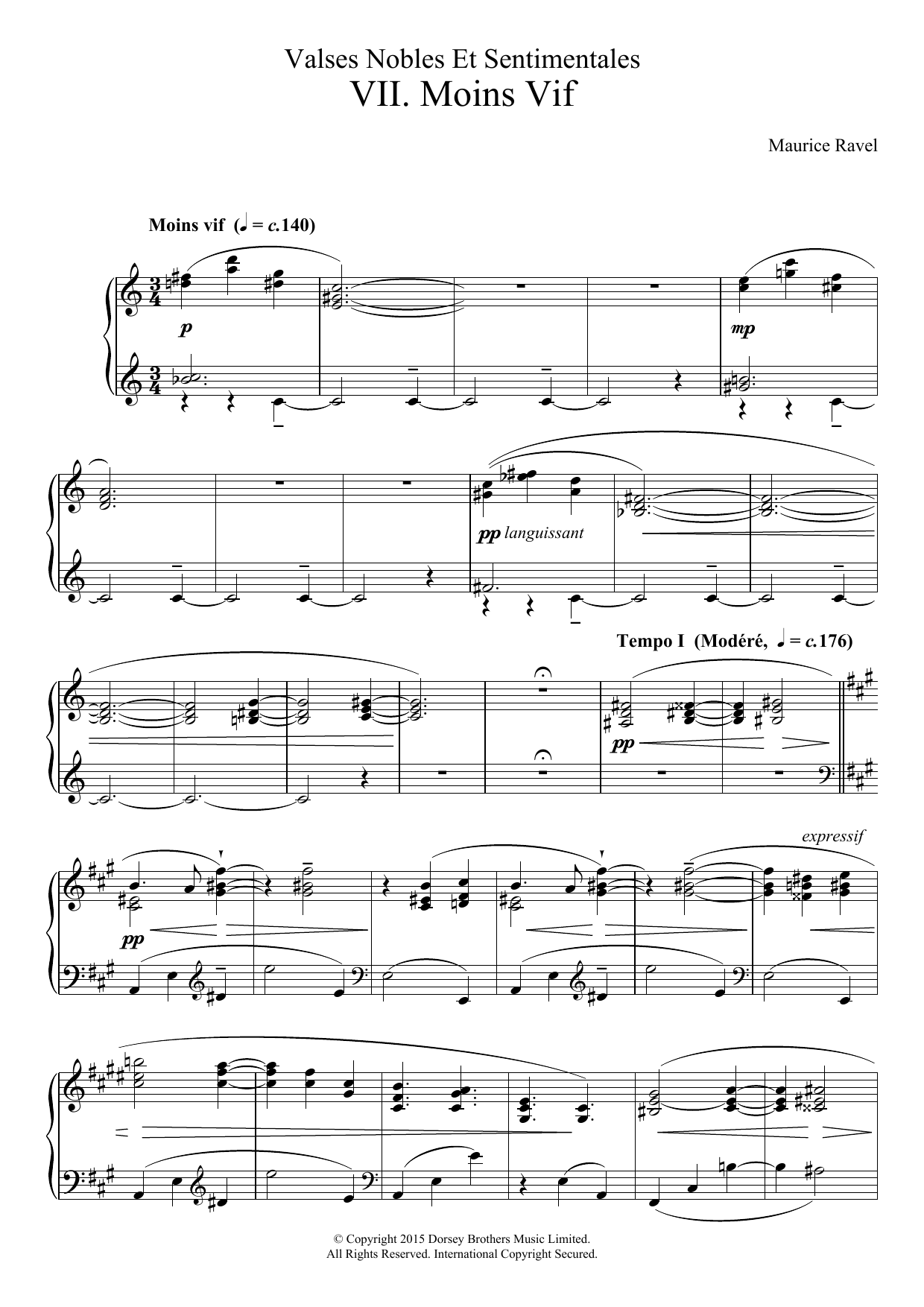Download Maurice Ravel Valses Nobles Et Sentimentales - VII. Moins Vif Sheet Music and learn how to play Piano PDF digital score in minutes