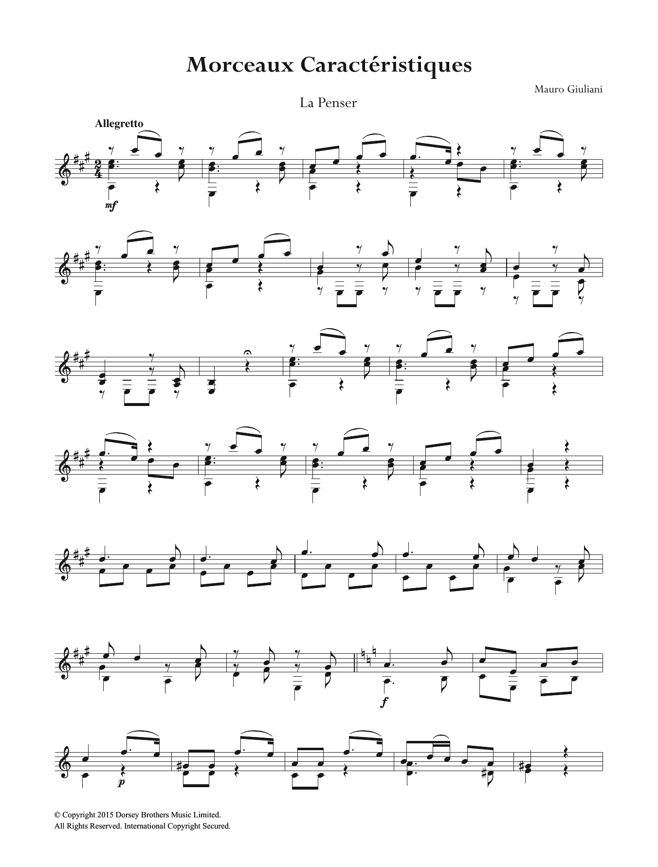 Download Mauro Giuliani Morceaux Caracteristiques Sheet Music and learn how to play Guitar PDF digital score in minutes