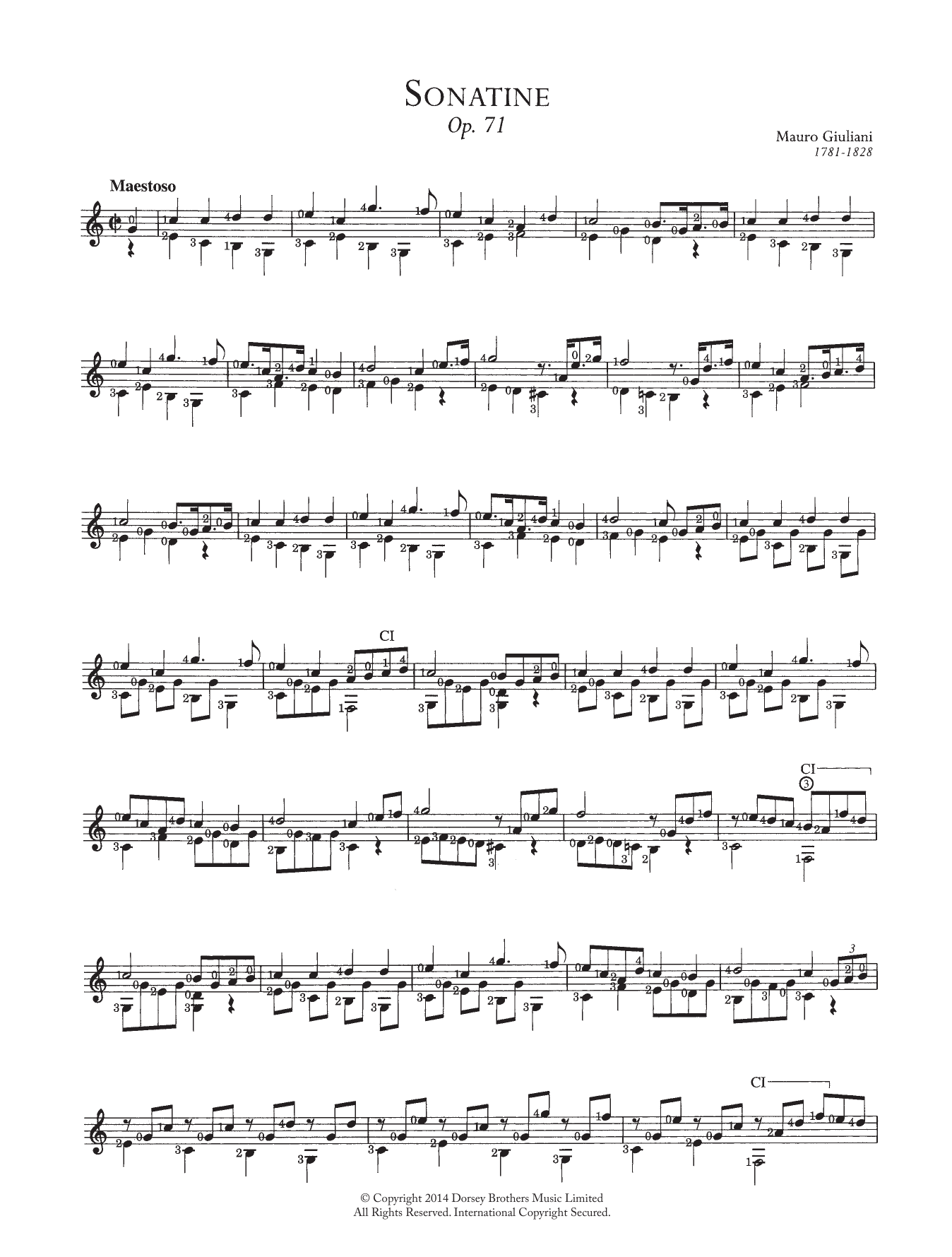 Download Mauro Giuliani Sonatine Sheet Music and learn how to play Guitar PDF digital score in minutes