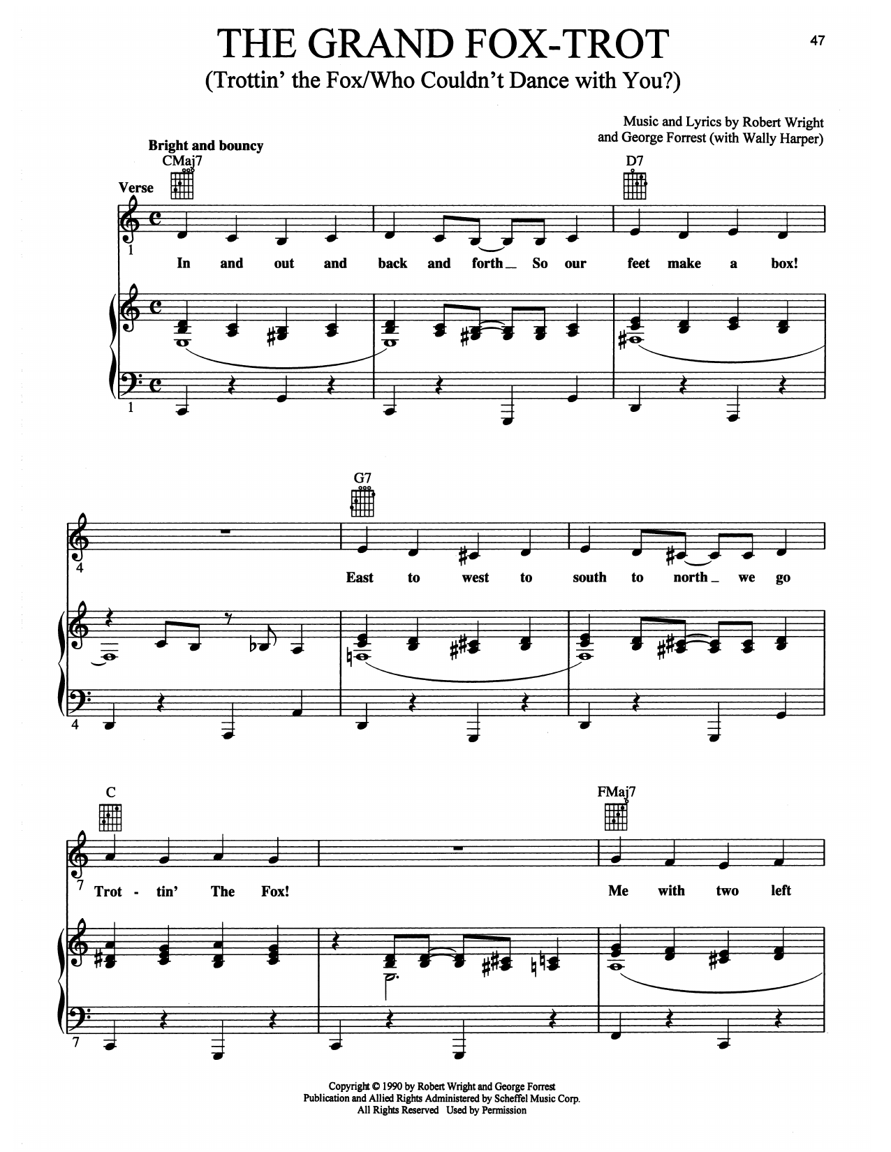 Download Maury Yeston The Grand Fox-Trot (Trottin' The Fox/Who Couldn't Dance With You?) (from Grand H Sheet Music and learn how to play Piano, Vocal & Guitar Chords (Right-Hand Melody) PDF digital score in minutes