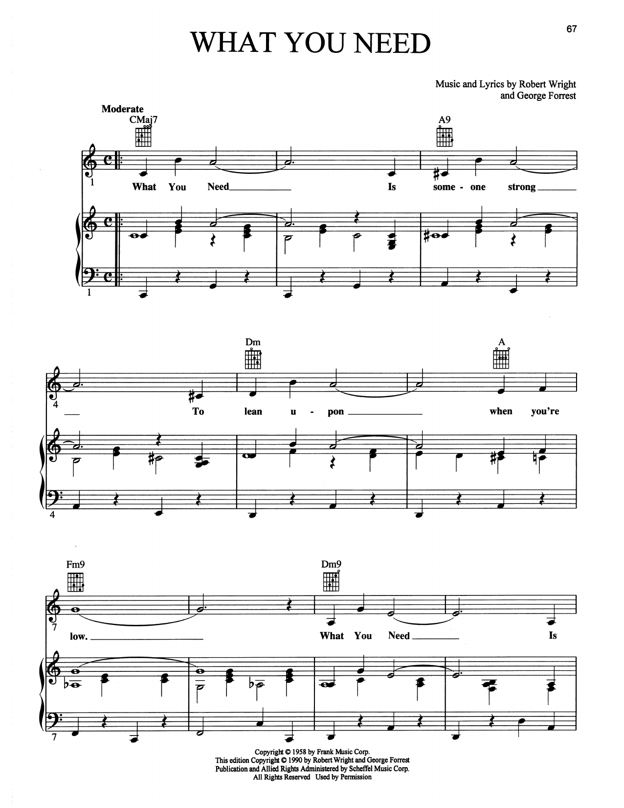 Download Maury Yeston What You Need (from Grand Hotel: The Musical) Sheet Music and learn how to play Piano, Vocal & Guitar Chords (Right-Hand Melody) PDF digital score in minutes