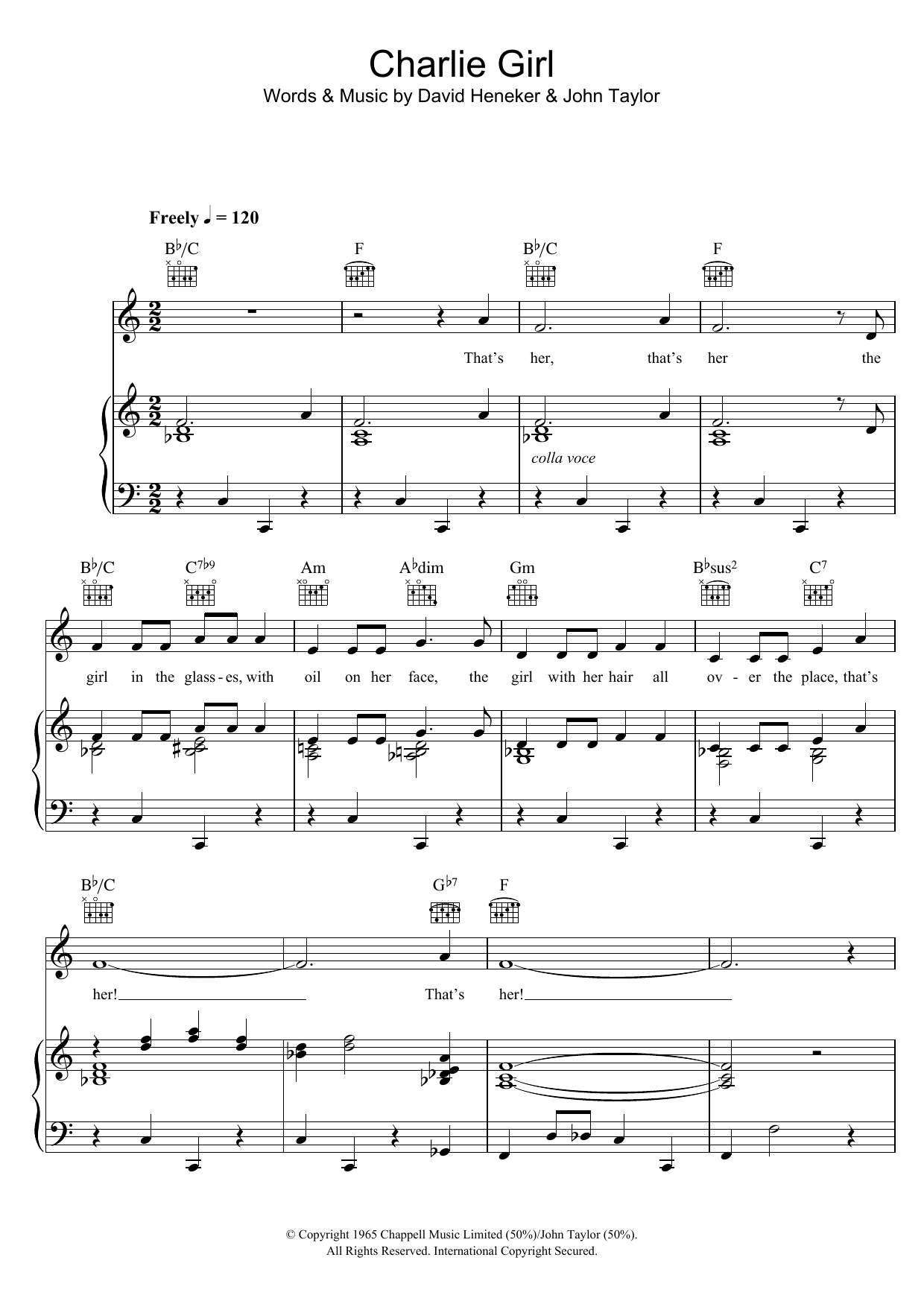 Download Max Bygraves Charlie Girl Sheet Music and learn how to play Piano, Vocal & Guitar (Right-Hand Melody) PDF digital score in minutes