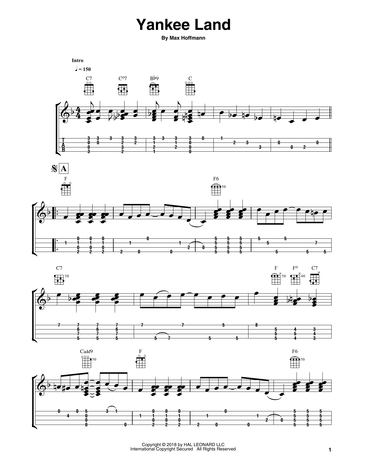 Download Fred Sokolow Yankee Land Sheet Music and learn how to play Easy Ukulele Tab PDF digital score in minutes