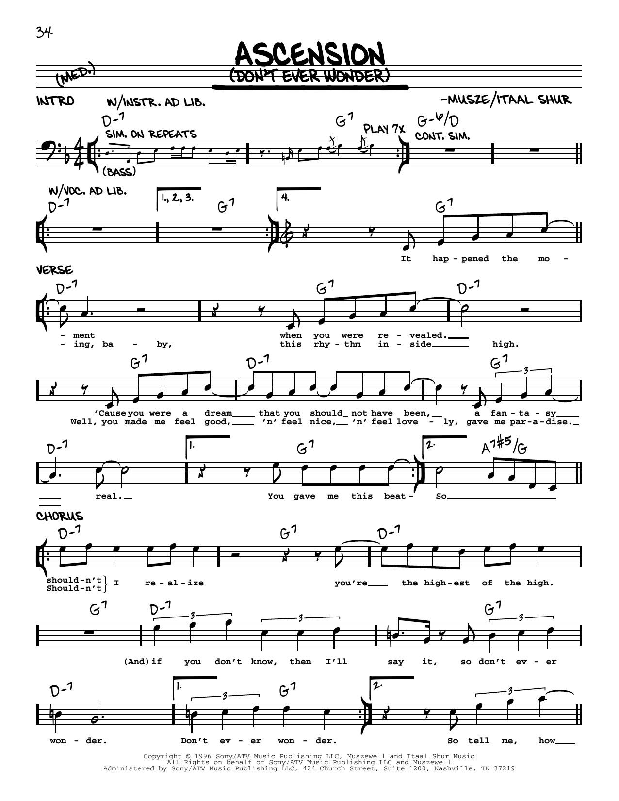 Download Maxwell Ascension (Don't Ever Wonder) Sheet Music and learn how to play Real Book – Melody & Chords PDF digital score in minutes