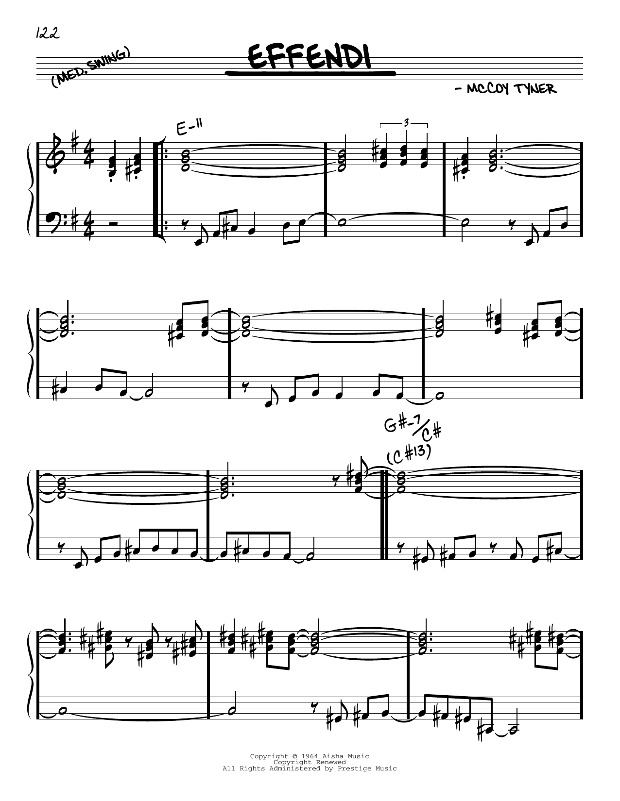 Download McCoy Tyner Effendi Sheet Music and learn how to play Real Book – Melody & Chords PDF digital score in minutes