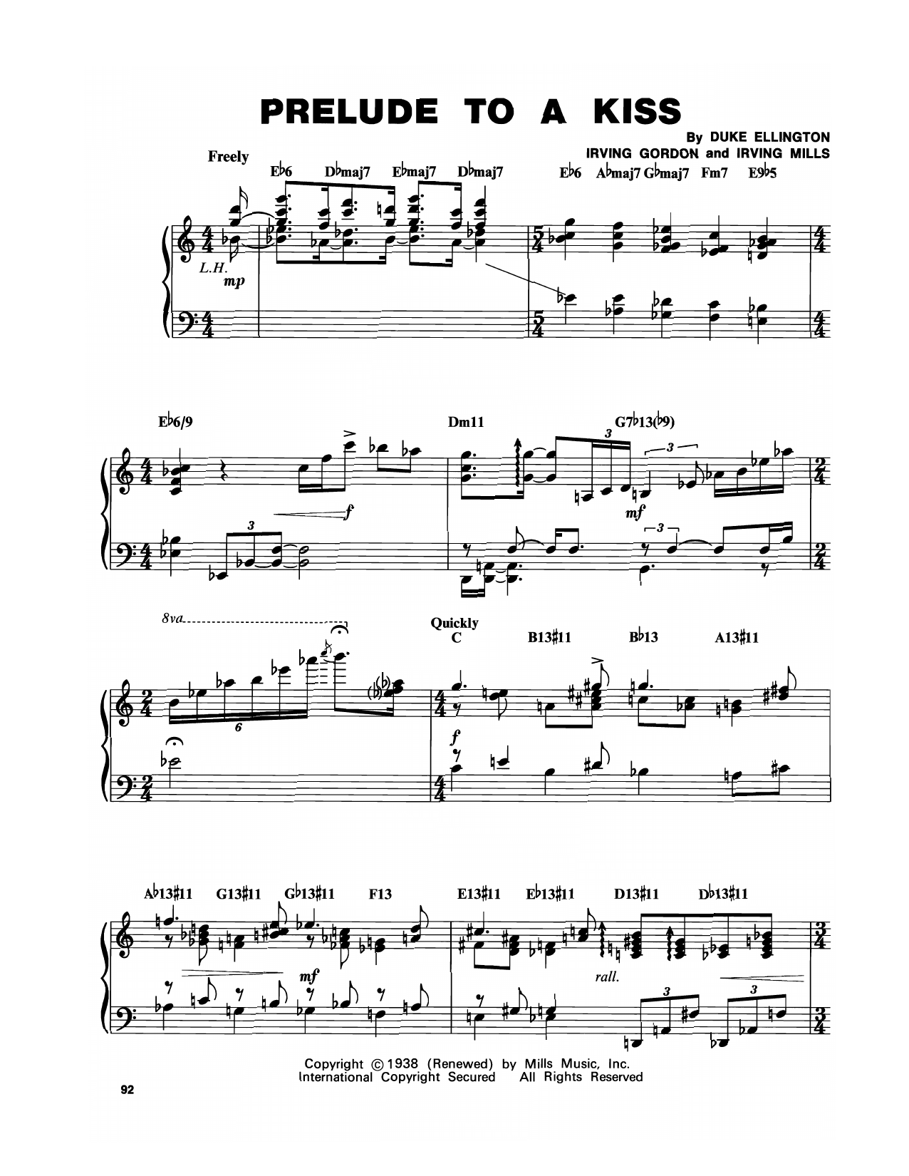 Download McCoy Tyner Prelude To A Kiss Sheet Music and learn how to play Piano Transcription PDF digital score in minutes