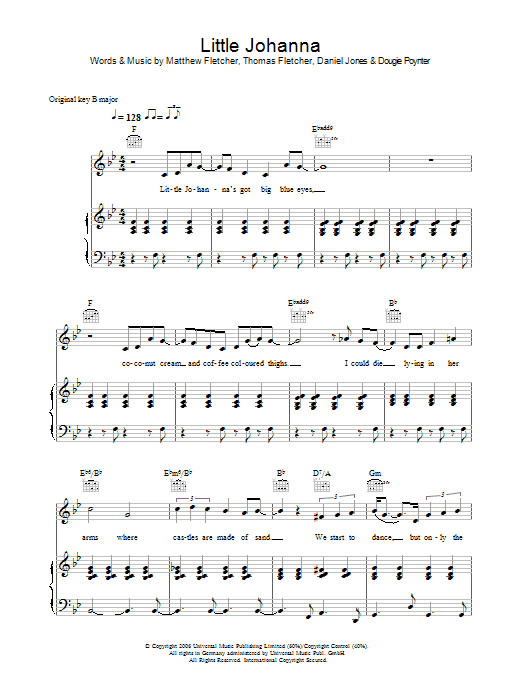 Download McFly Little Joanna Sheet Music and learn how to play Piano, Vocal & Guitar PDF digital score in minutes