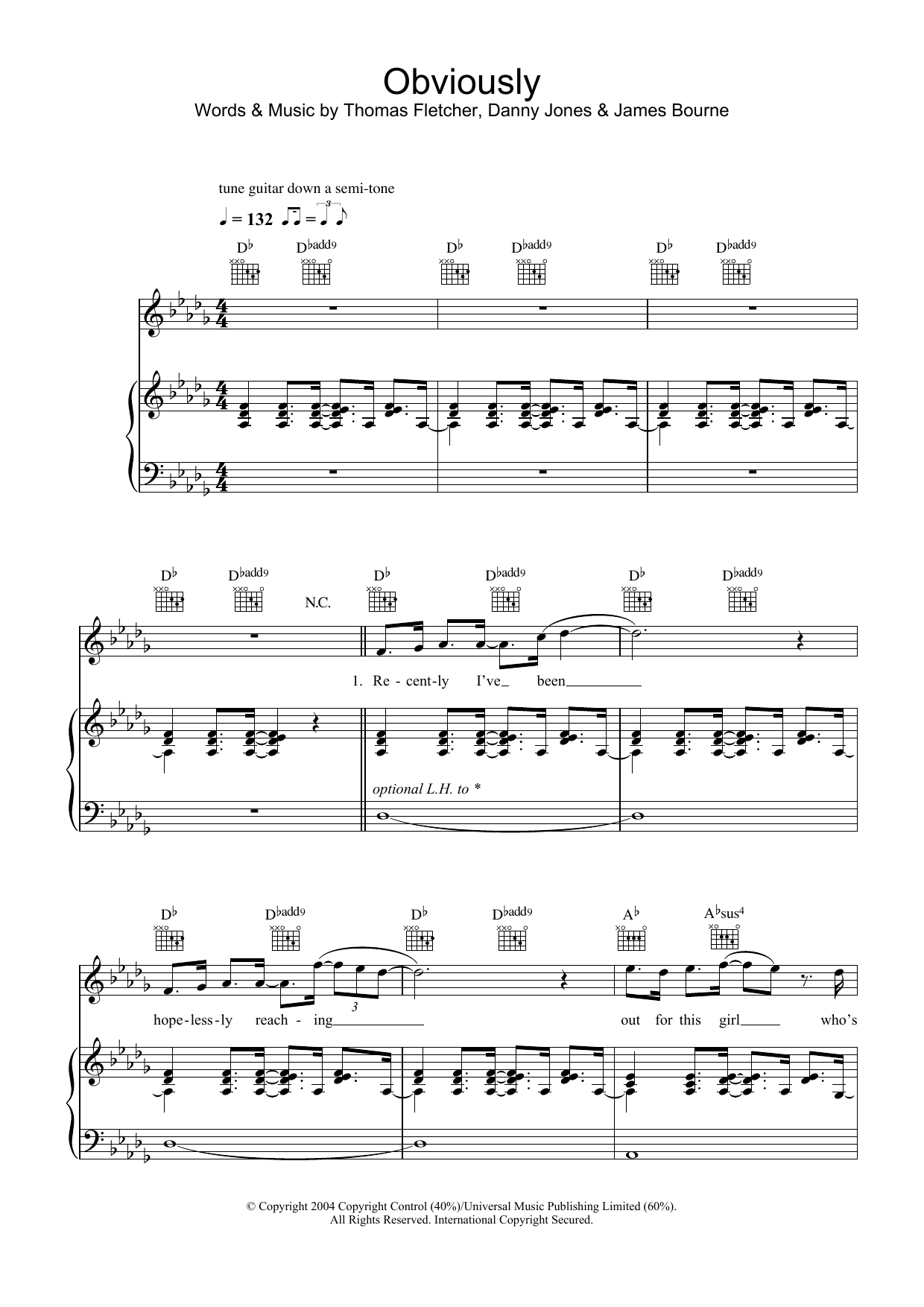 Download McFly Obviously Sheet Music and learn how to play Guitar Tab PDF digital score in minutes