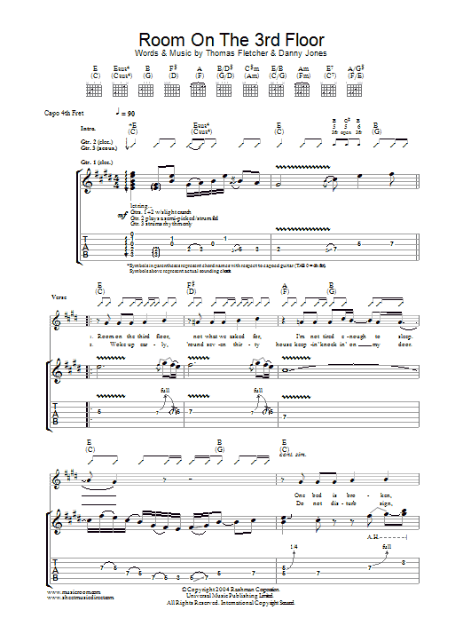 Download McFly Room On The 3rd Floor Sheet Music and learn how to play Keyboard PDF digital score in minutes
