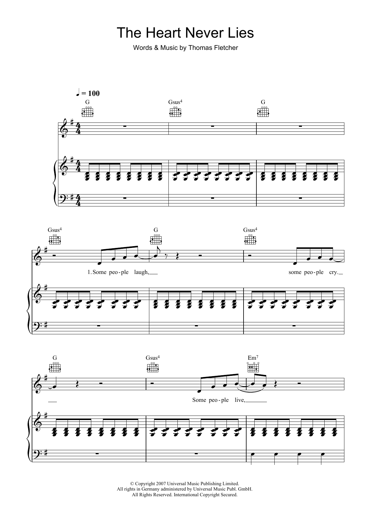 Download McFly The Heart Never Lies Sheet Music and learn how to play Beginner Piano PDF digital score in minutes