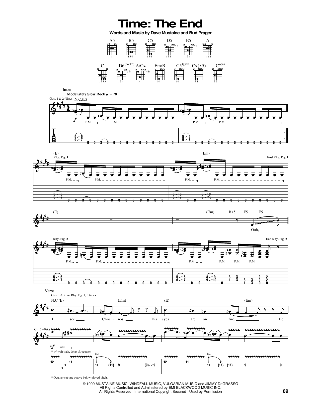 Download Megadeth Time: The End Sheet Music and learn how to play Guitar Tab PDF digital score in minutes