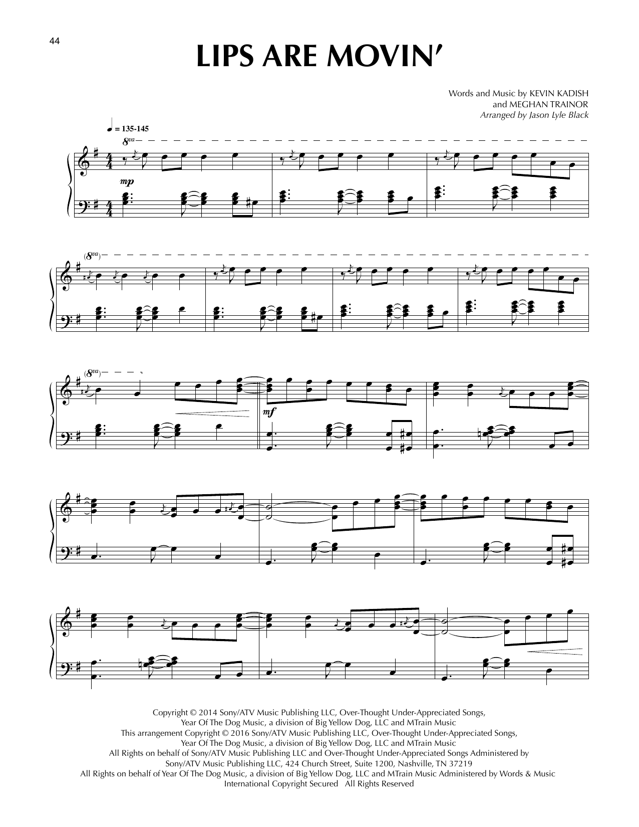 Download Jason Lyle Black Lips Are Movin' Sheet Music and learn how to play Piano PDF digital score in minutes