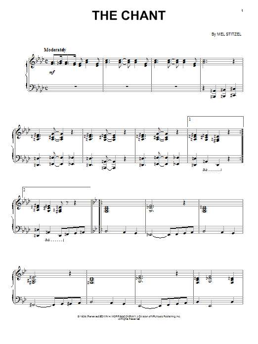 Download Mel Stitzel The Chant Sheet Music and learn how to play Piano, Vocal & Guitar (Right-Hand Melody) PDF digital score in minutes