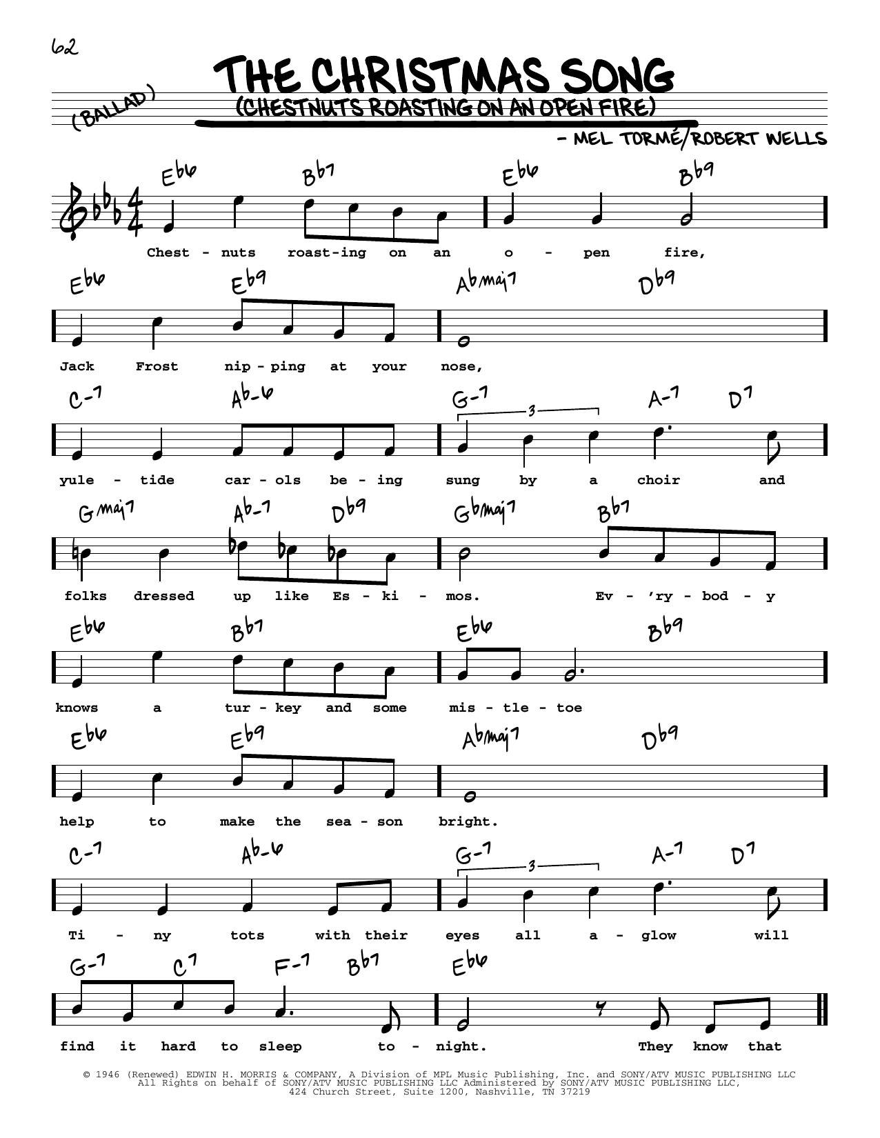 Download Mel Torme The Christmas Song (Chestnuts Roasting On An Open Fire) (High Voice) Sheet Music and learn how to play Real Book – Melody, Lyrics & Chords PDF digital score in minutes