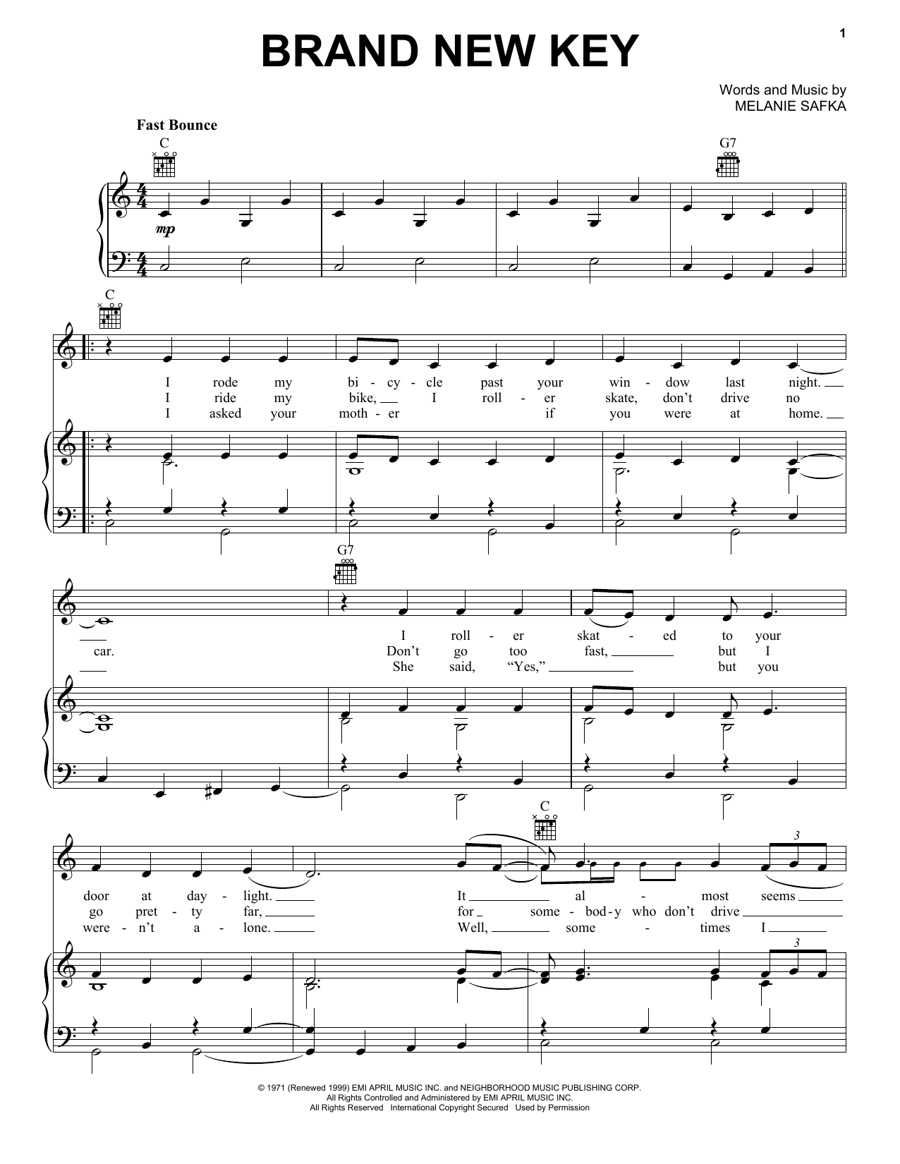 Download Melanie Brand New Key Sheet Music and learn how to play Ukulele PDF digital score in minutes