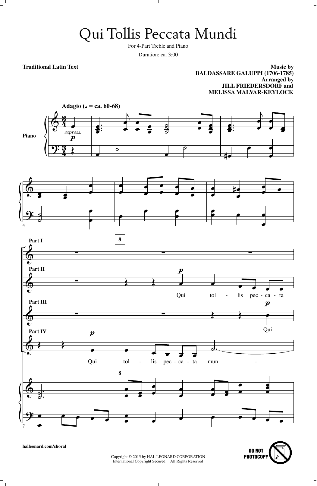 Download Melissa Malvar-Keylock Qui Tollis Peccata Mundi Sheet Music and learn how to play 4-Part PDF digital score in minutes