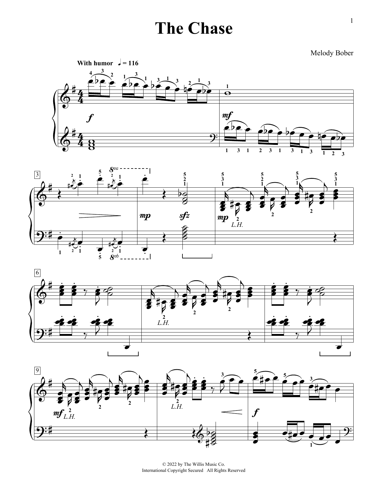 Download Melody Bober The Chase Sheet Music and learn how to play Educational Piano PDF digital score in minutes