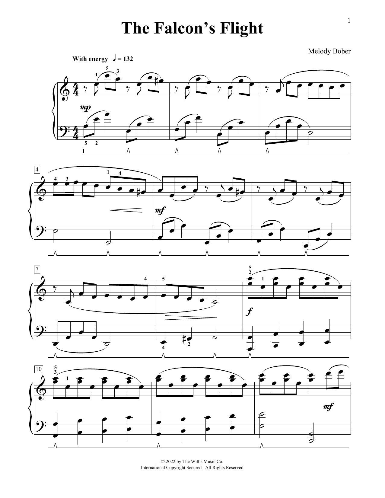 Download Melody Bober The Falcon's Flight Sheet Music and learn how to play Educational Piano PDF digital score in minutes