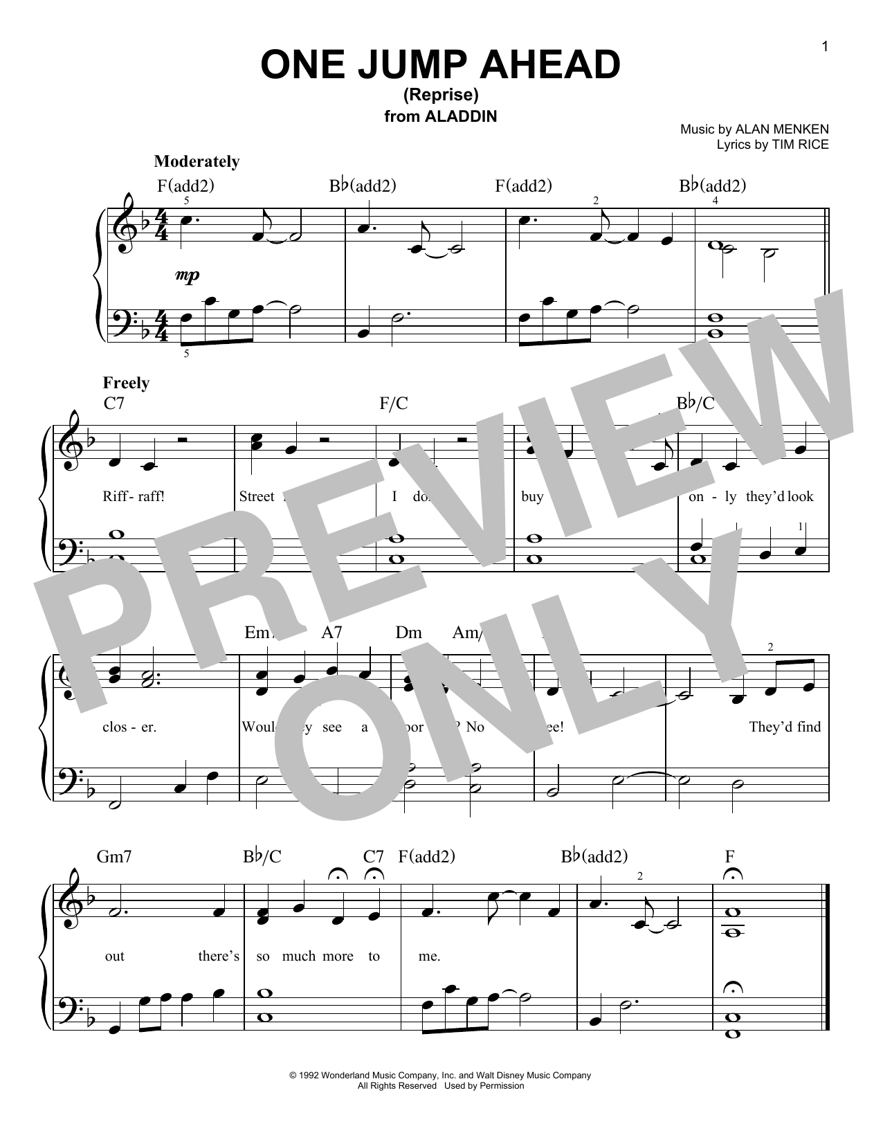 Download Mena Massoud One Jump Ahead (Reprise) (from Disney's Aladdin) Sheet Music and learn how to play Easy Piano PDF digital score in minutes
