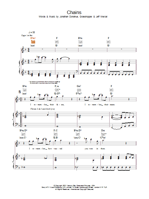 Download Mercury Rev Chains Sheet Music and learn how to play Piano, Vocal & Guitar PDF digital score in minutes