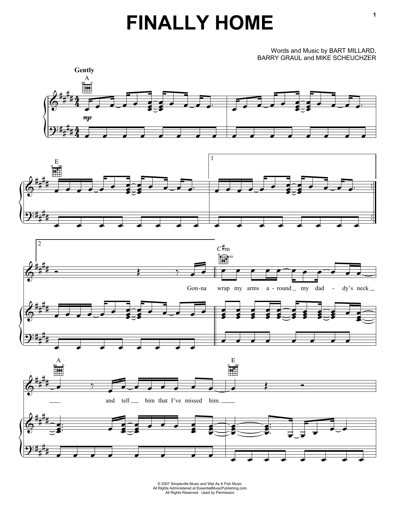 Download MercyMe Finally Home Sheet Music and learn how to play Piano, Vocal & Guitar (Right-Hand Melody) PDF digital score in minutes
