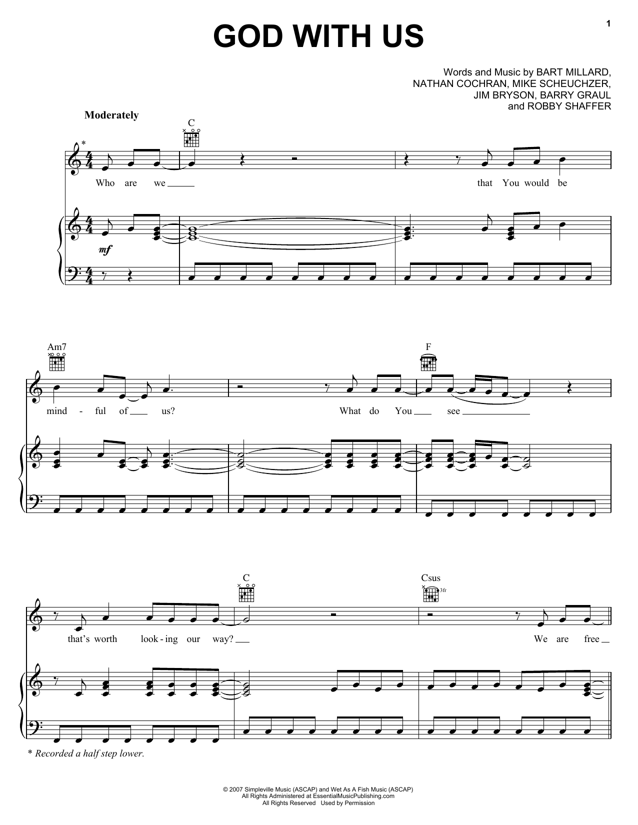 Download Jim Bryson God With Us Sheet Music and learn how to play Piano, Vocal & Guitar (Right-Hand Melody) PDF digital score in minutes