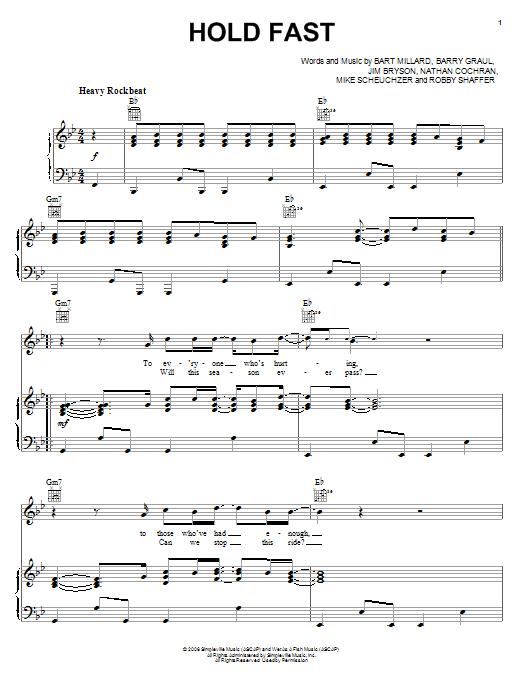 Download MercyMe Hold Fast Sheet Music and learn how to play Easy Piano PDF digital score in minutes
