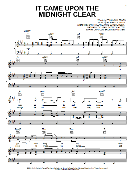 Download MercyMe It Came Upon A Midnight Clear Sheet Music and learn how to play Piano, Vocal & Guitar (Right-Hand Melody) PDF digital score in minutes