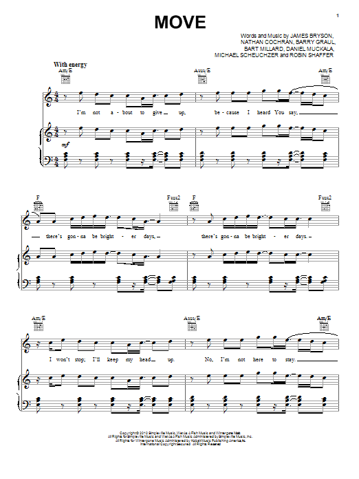 Download MercyMe Move Sheet Music and learn how to play Piano, Vocal & Guitar (Right-Hand Melody) PDF digital score in minutes