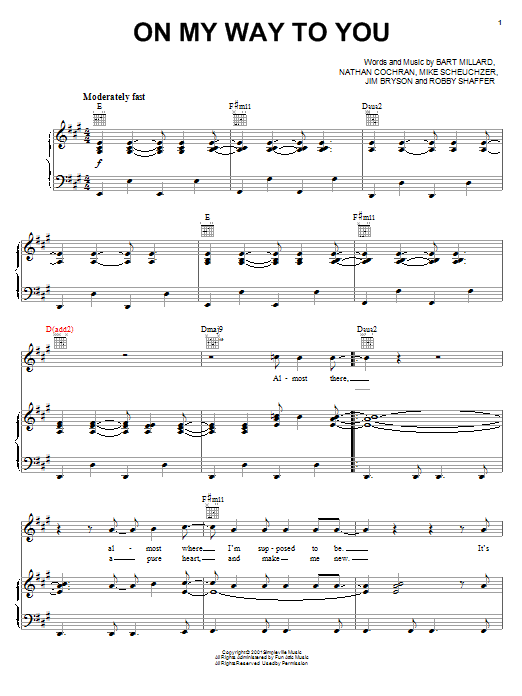Download MercyMe On My Way To You Sheet Music and learn how to play Piano, Vocal & Guitar (Right-Hand Melody) PDF digital score in minutes