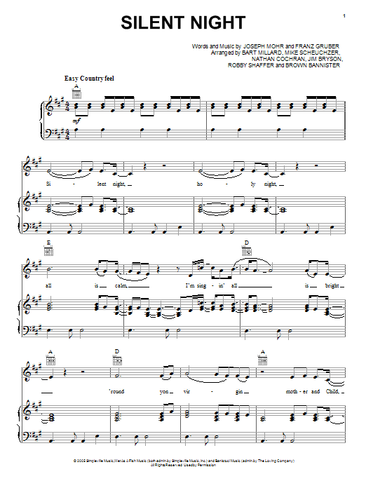 Download MercyMe Silent Night Sheet Music and learn how to play Piano, Vocal & Guitar (Right-Hand Melody) PDF digital score in minutes