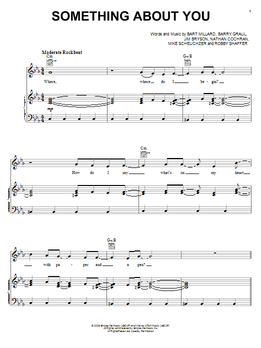 Download MercyMe Something About You Sheet Music and learn how to play Piano, Vocal & Guitar (Right-Hand Melody) PDF digital score in minutes
