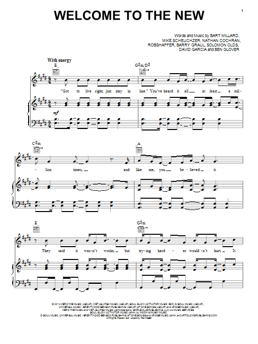 Download MercyMe Welcome To The New Sheet Music and learn how to play Piano, Vocal & Guitar (Right-Hand Melody) PDF digital score in minutes