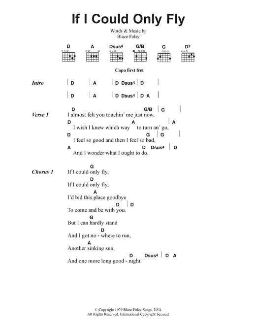 Download Merle Haggard If I Could Only Fly Sheet Music and learn how to play Lyrics & Chords PDF digital score in minutes