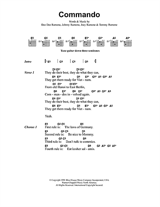 Download Metallica Commando Sheet Music and learn how to play Lyrics & Chords PDF digital score in minutes