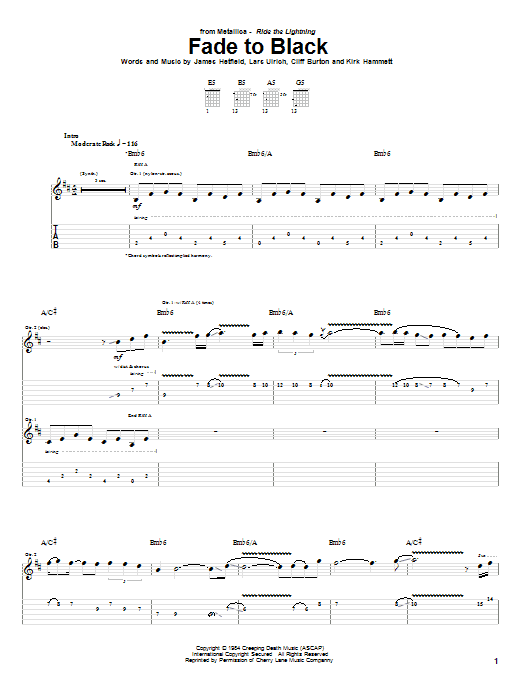 Download Metallica Fade To Black Sheet Music and learn how to play Lyrics & Chords PDF digital score in minutes