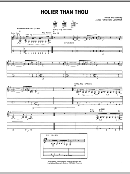 Download Metallica Holier Than Thou Sheet Music and learn how to play Lyrics & Chords PDF digital score in minutes