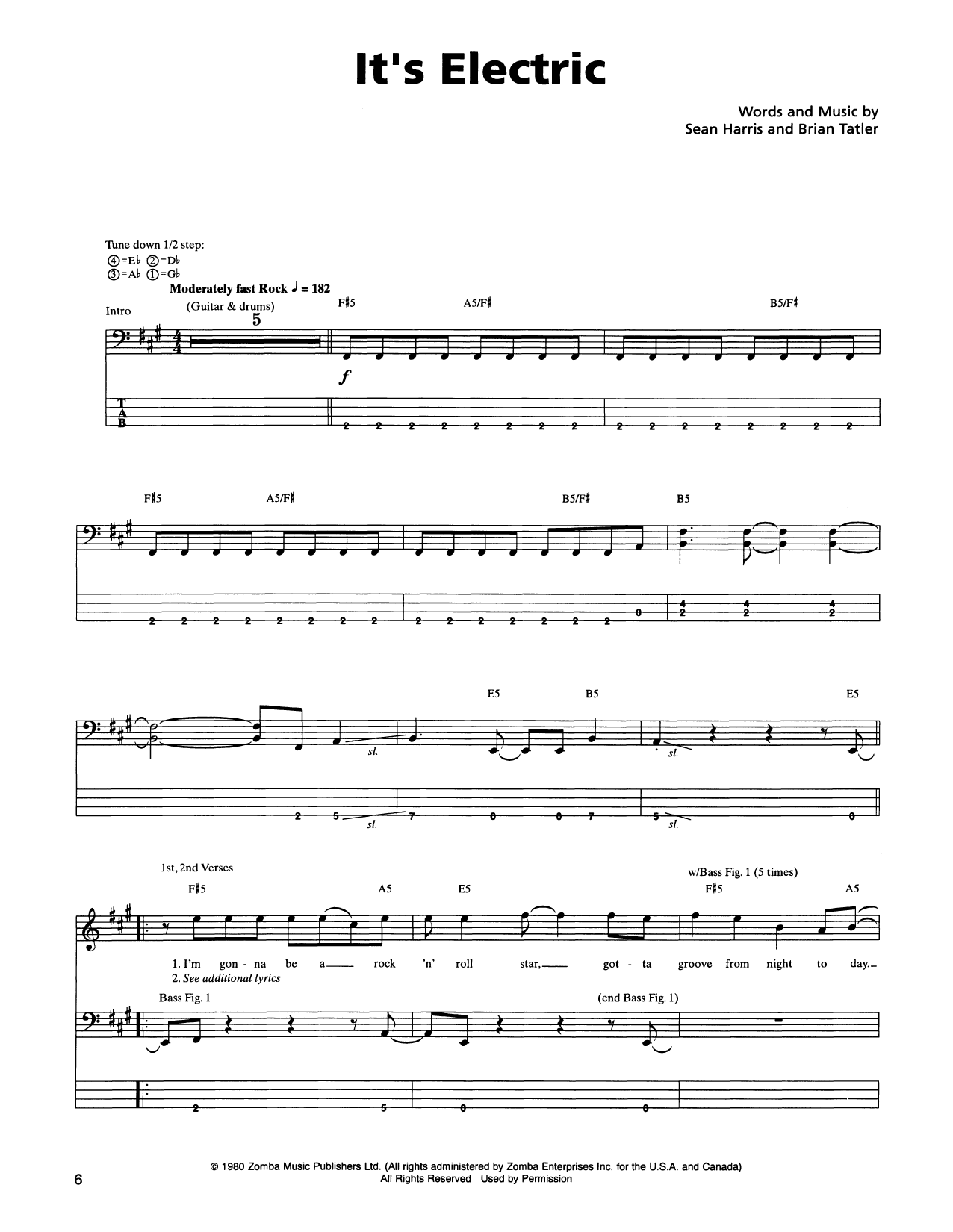 Download Metallica It's Electric Sheet Music and learn how to play Lyrics & Chords PDF digital score in minutes