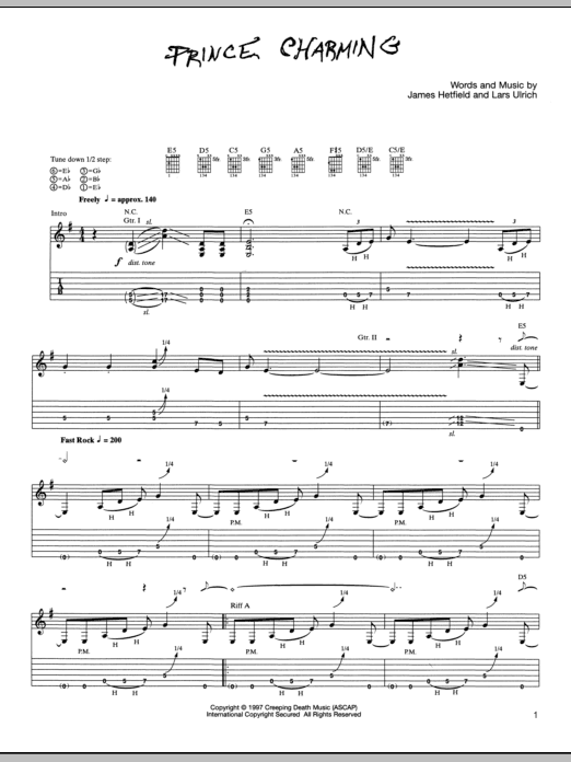 Download Metallica Prince Charming Sheet Music and learn how to play Bass Guitar Tab PDF digital score in minutes