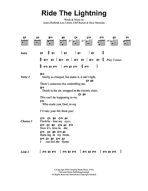 Metallica Breadfan Sheet Music Notes Chords Download Printable Guitar 