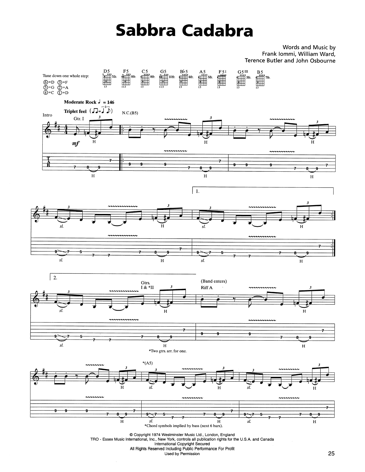 Download Metallica Sabbra Cadabra Sheet Music and learn how to play Bass Guitar Tab PDF digital score in minutes